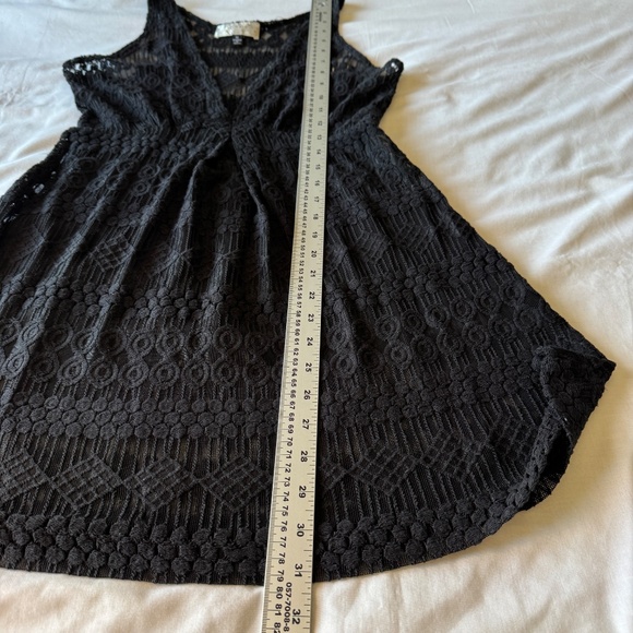 J Valdi Womens Babydoll Crochet Lace Tank Dress Black Medium Whimsigoth Layering - Picture 10 of 12
